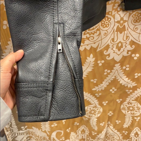 BLACK DEER LEATHER BIKER JACKET - Picture 6 of 6